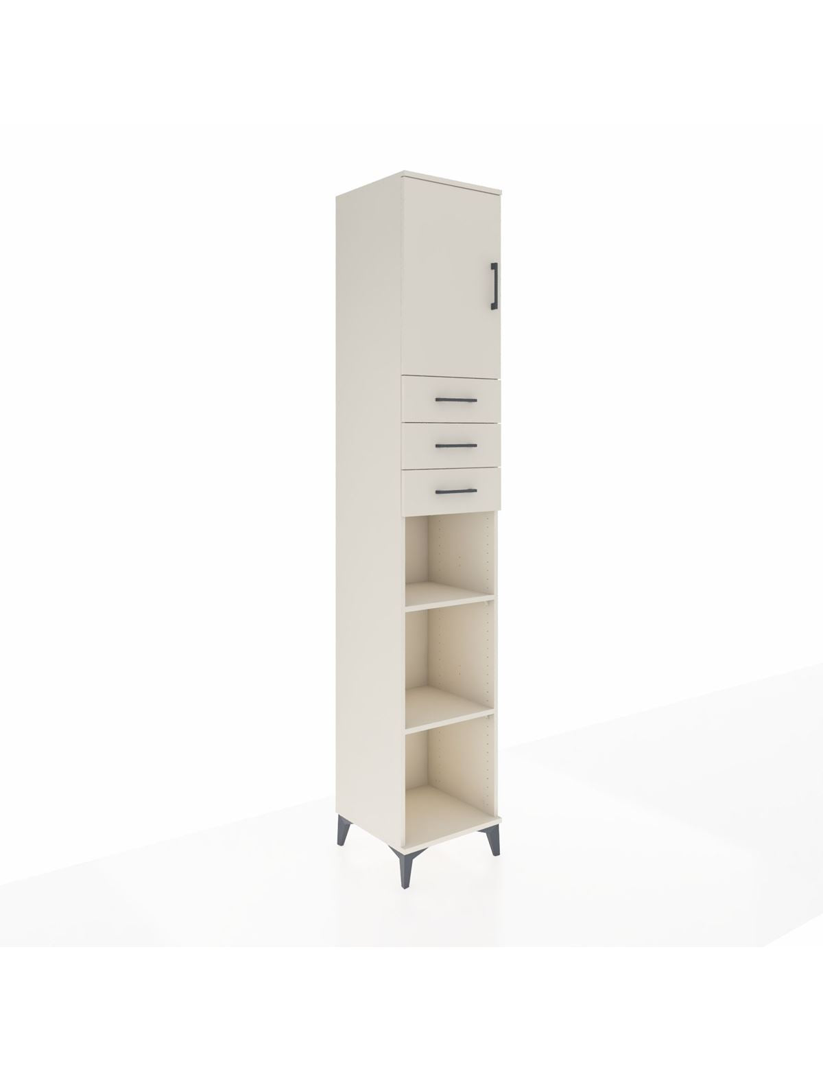 Hyperion Dolap 4 Raflı 3 Çekmeceli Tek Kapaklı 44x44x243 Aytaşı-Aytaşı