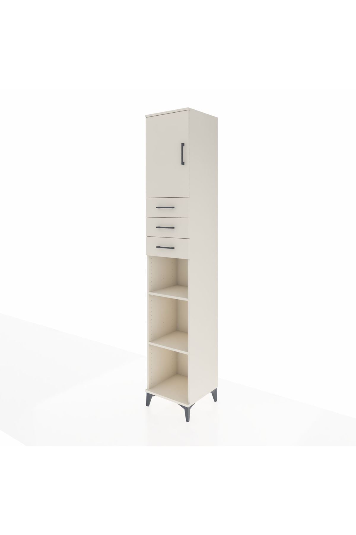 Hyperion Dolap 4 Raflı 3 Çekmeceli Tek Kapaklı 44x44x243 Aytaşı-Aytaşı