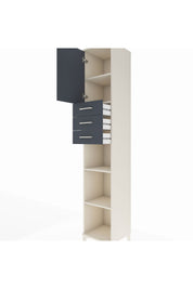 Hyperion Dolap 4 Raflı 3 Çekmeceli Tek Kapaklı 44x44x243 Aytaşı-Antrasit