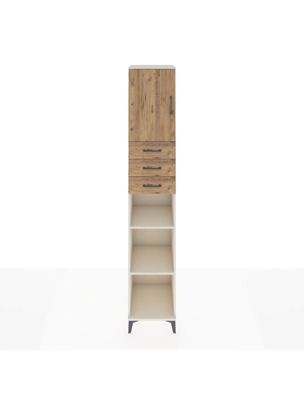 Hyperion Dolap 4 Raflı 3 Çekmeceli Tek Kapaklı 44x44x243 Aytaşı-Çam