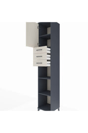 Hyperion Dolap 4 Raflı 3 Çekmeceli Tek Kapaklı 44x44x243 Antrasit-Aytaşı