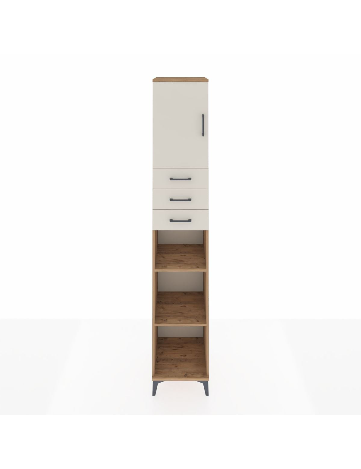 Hyperion Dolap 4 Raflı 3 Çekmeceli Tek Kapaklı 44x44x243 Çam-Aytaşı