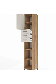 Hyperion Dolap 4 Raflı 3 Çekmeceli Tek Kapaklı 44x44x243 Çam-Aytaşı