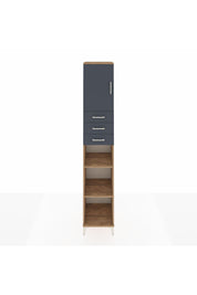 Hyperion Dolap 4 Raflı 3 Çekmeceli Tek Kapaklı 44x44x243 Çam-Antrasit