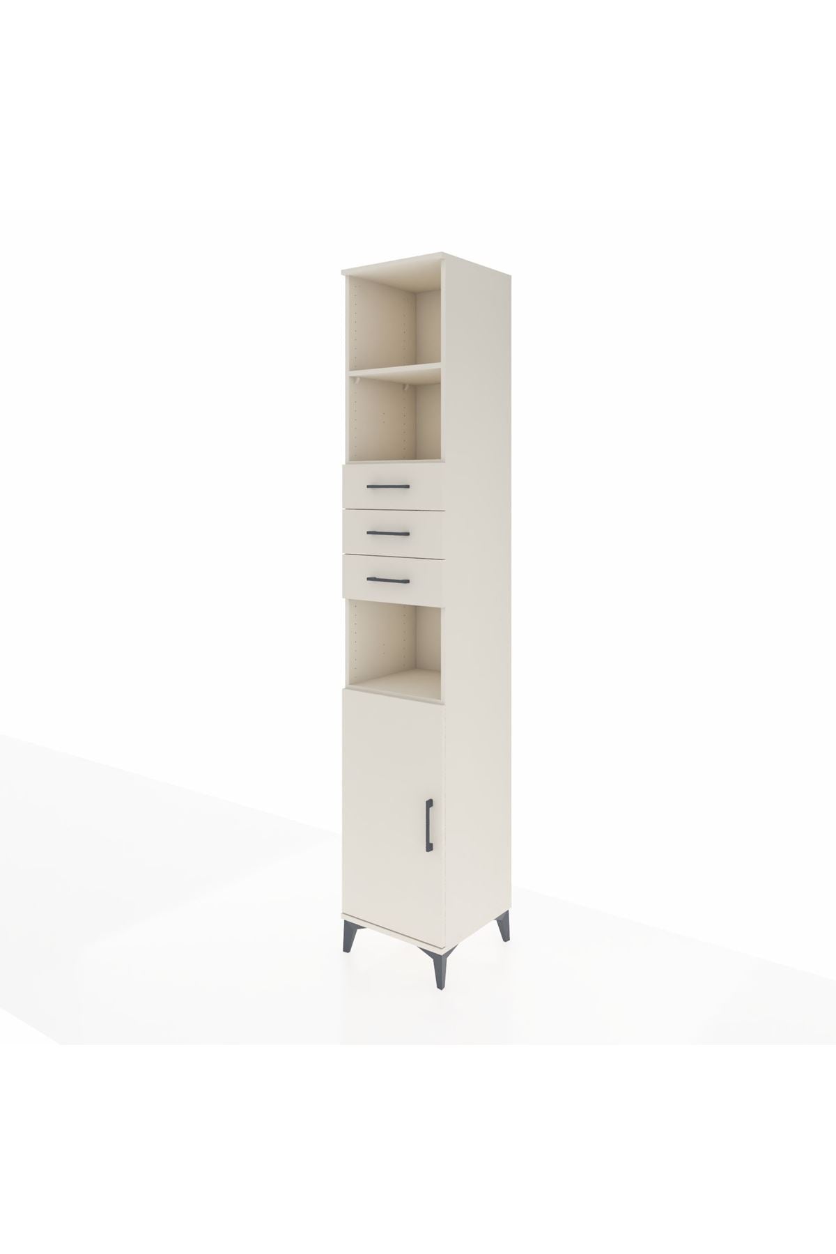 Hyperion Dolap 4 Raflı 3 Çekmeceli Tek Kapaklı 44x44x243 Aytaşı-Aytaşı