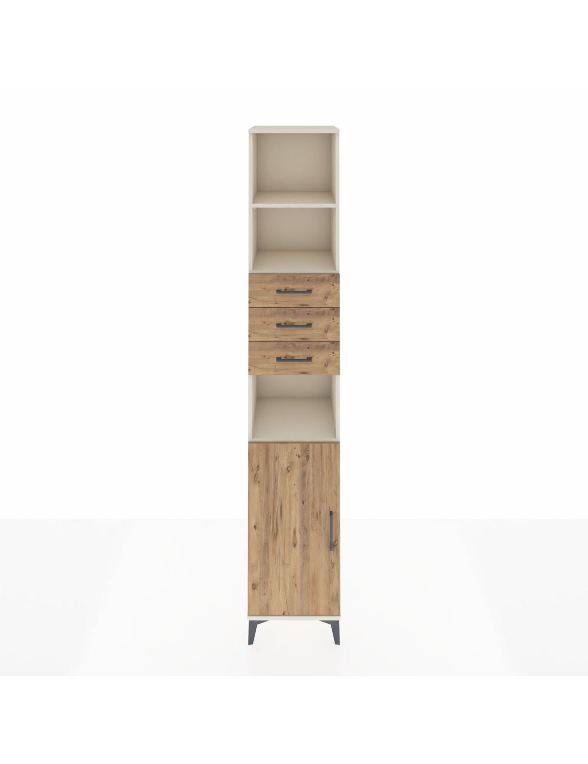 Hyperion Dolap 4 Raflı 3 Çekmeceli Tek Kapaklı 44x44x243 Aytaşı-Çam