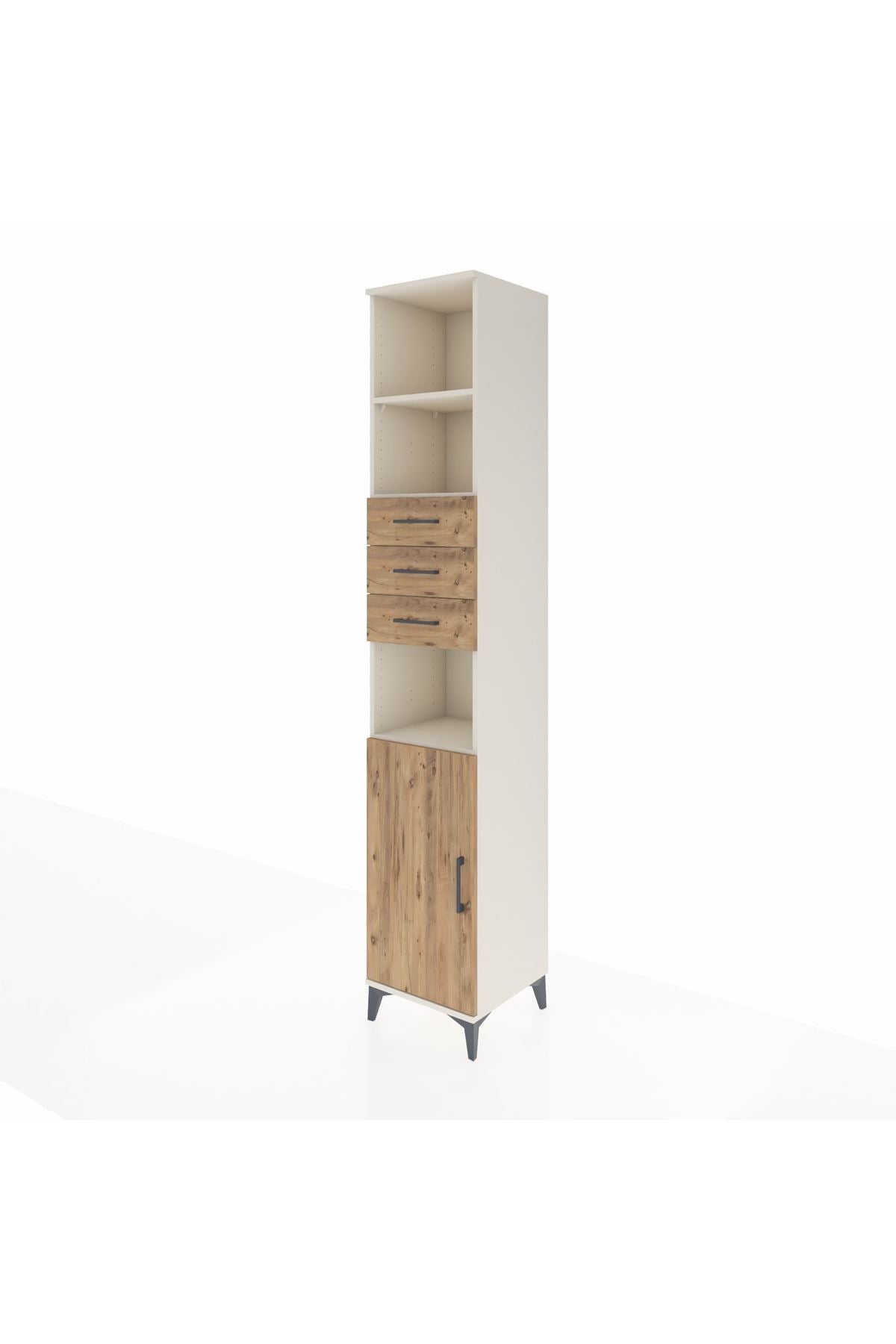 Hyperion Dolap 4 Raflı 3 Çekmeceli Tek Kapaklı 44x44x243 Aytaşı-Çam