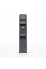 Hyperion Dolap 4 Raflı 3 Çekmeceli Tek Kapaklı 44x44x243 Antrasit-Antrasit