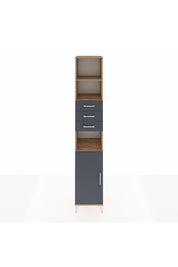 Hyperion Dolap 4 Raflı 3 Çekmeceli Tek Kapaklı 44x44x243 Çam-Antrasit