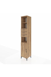 Hyperion Dolap 4 Raflı 3 Çekmeceli Tek Kapaklı 44x44x243 Çam-Çam