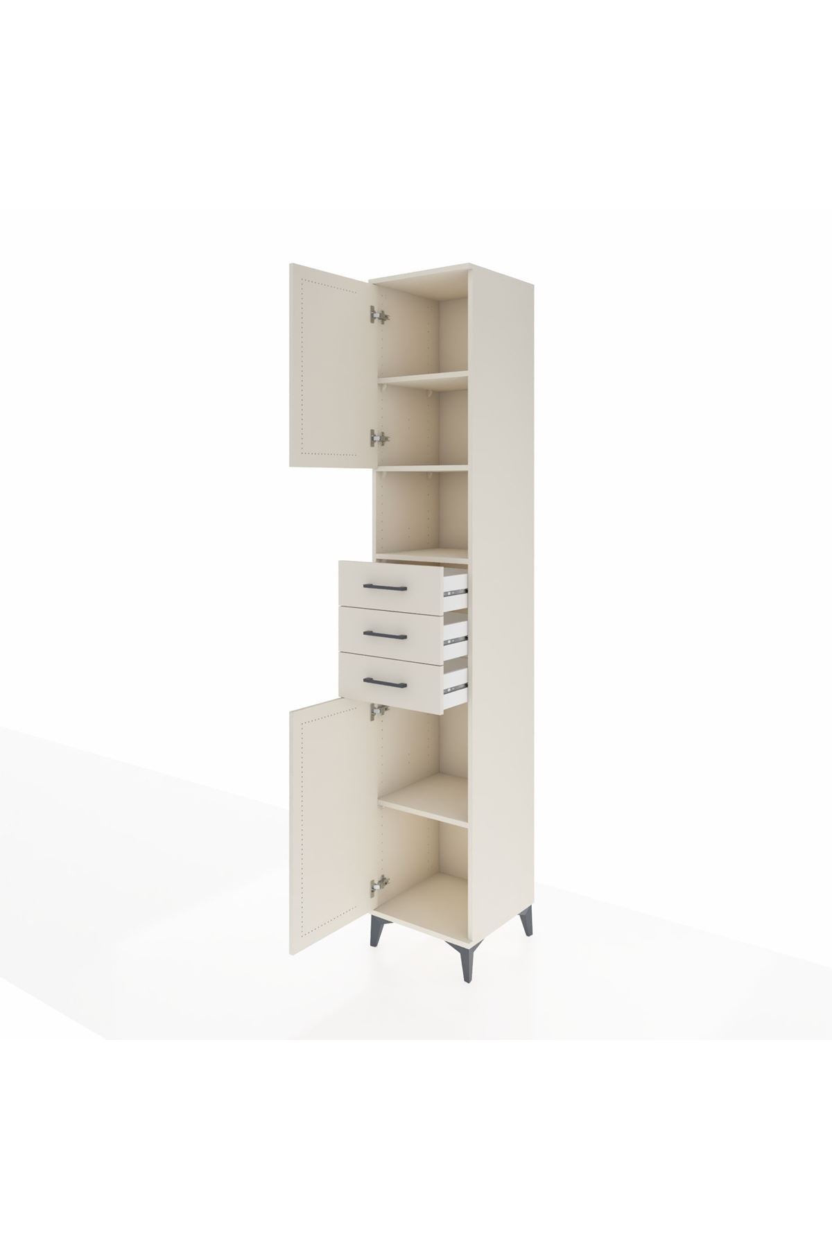 Hyperion Dolap 4 Raflı 3 Çekmeceli 2 Kapaklı 44x44x243 Aytaşı-Aytaşı