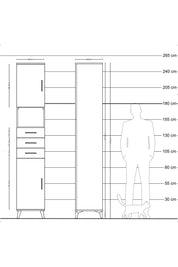 Hyperion Dolap 4 Raflı 3 Çekmeceli 2 Kapaklı 44x44x243 Aytaşı-Antrasit
