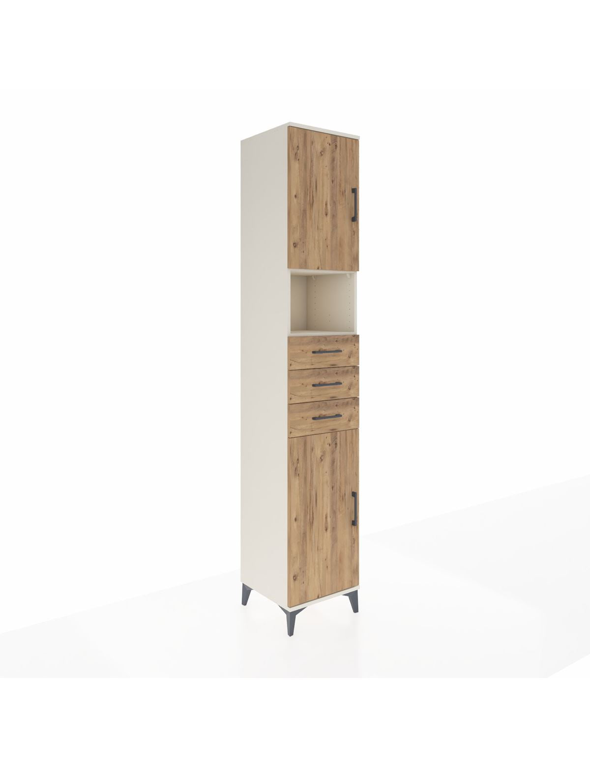 Hyperion Dolap 4 Raflı 3 Çekmeceli 2 Kapaklı 44x44x243 Aytaşı-Çam