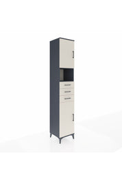 Hyperion Dolap 4 Raflı 3 Çekmeceli 2 Kapaklı 44x44x243 Antrasit-Aytaşı