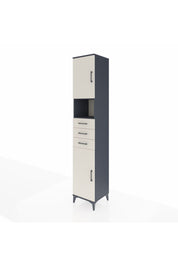 Hyperion Dolap 4 Raflı 3 Çekmeceli 2 Kapaklı 44x44x243 Antrasit-Aytaşı