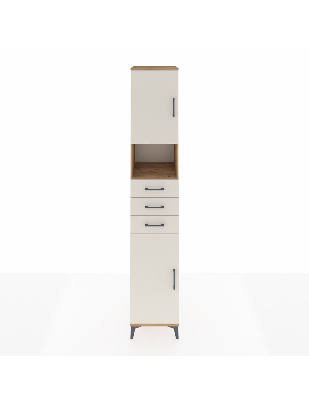 Hyperion Dolap 4 Raflı 3 Çekmeceli 2 Kapaklı 44x44x243 Çam-Aytaşı