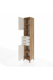 Hyperion Dolap 4 Raflı 3 Çekmeceli 2 Kapaklı 44x44x243 Çam-Aytaşı