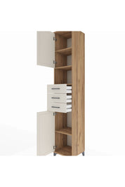 Hyperion Dolap 4 Raflı 3 Çekmeceli 2 Kapaklı 44x44x243 Çam-Aytaşı