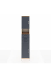 Hyperion Dolap 4 Raflı 3 Çekmeceli 2 Kapaklı 44x44x243 Çam-Antrasit