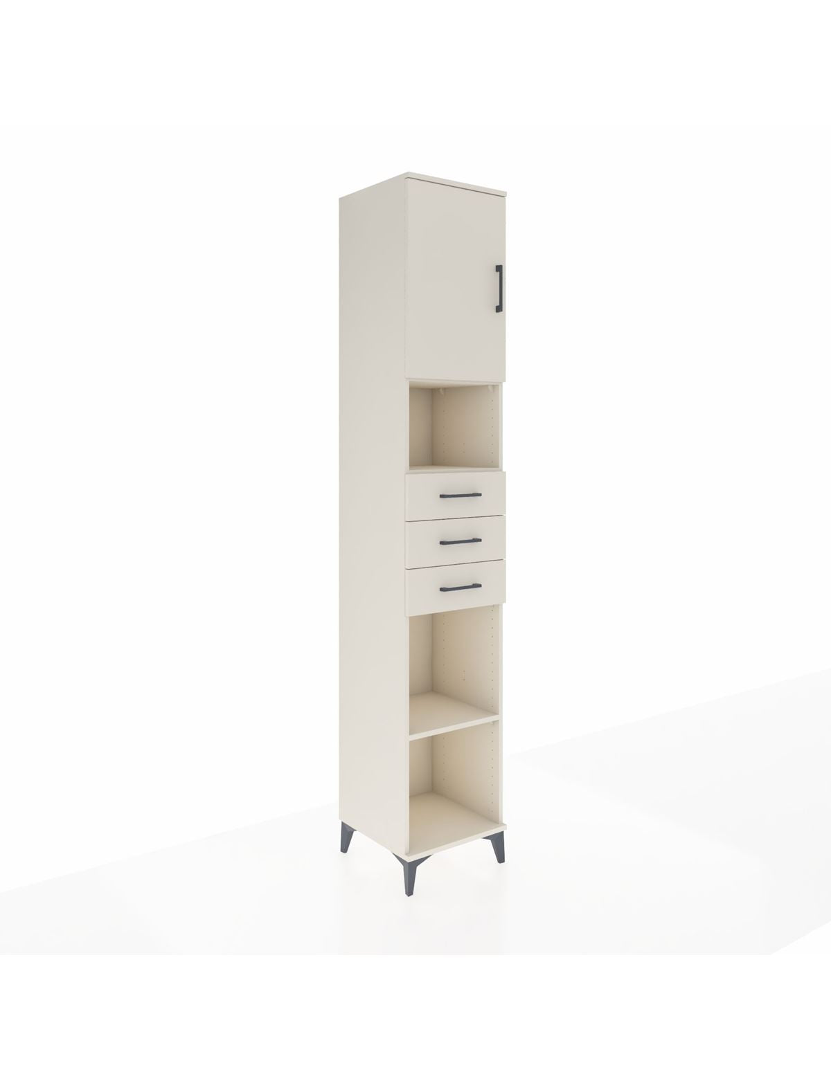 Hyperion Dolap 4 Raflı 3 Çekmeceli Tek Kapaklı 44x44x243 Aytaşı-Aytaşı