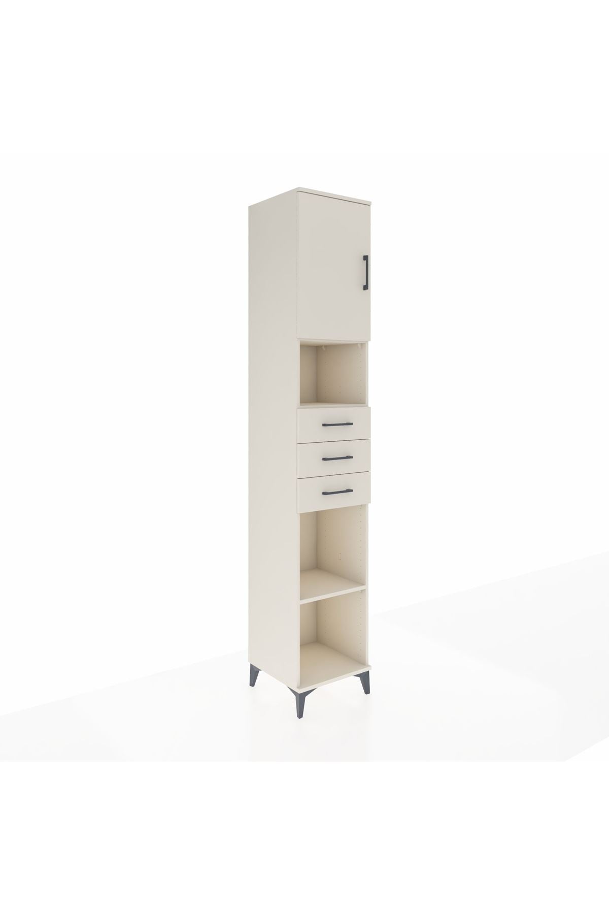 Hyperion Dolap 4 Raflı 3 Çekmeceli Tek Kapaklı 44x44x243 Aytaşı-Aytaşı