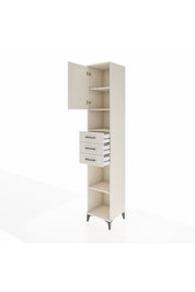 Hyperion Dolap 4 Raflı 3 Çekmeceli Tek Kapaklı 44x44x243 Aytaşı-Aytaşı