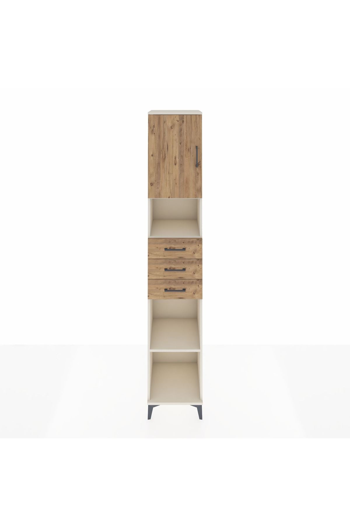 Hyperion Dolap 4 Raflı 3 Çekmeceli Tek Kapaklı 44x44x243 Aytaşı-Çam