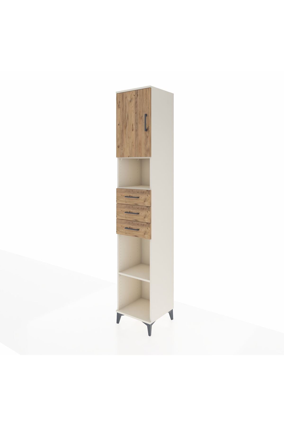 Hyperion Dolap 4 Raflı 3 Çekmeceli Tek Kapaklı 44x44x243 Aytaşı-Çam