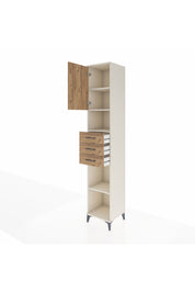 Hyperion Dolap 4 Raflı 3 Çekmeceli Tek Kapaklı 44x44x243 Aytaşı-Çam