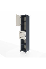 Hyperion Dolap 4 Raflı 3 Çekmeceli Tek Kapaklı 44x44x243 Antrasit-Aytaşı