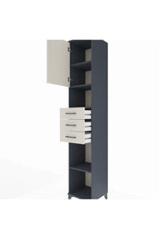 Hyperion Dolap 4 Raflı 3 Çekmeceli Tek Kapaklı 44x44x243 Antrasit-Aytaşı