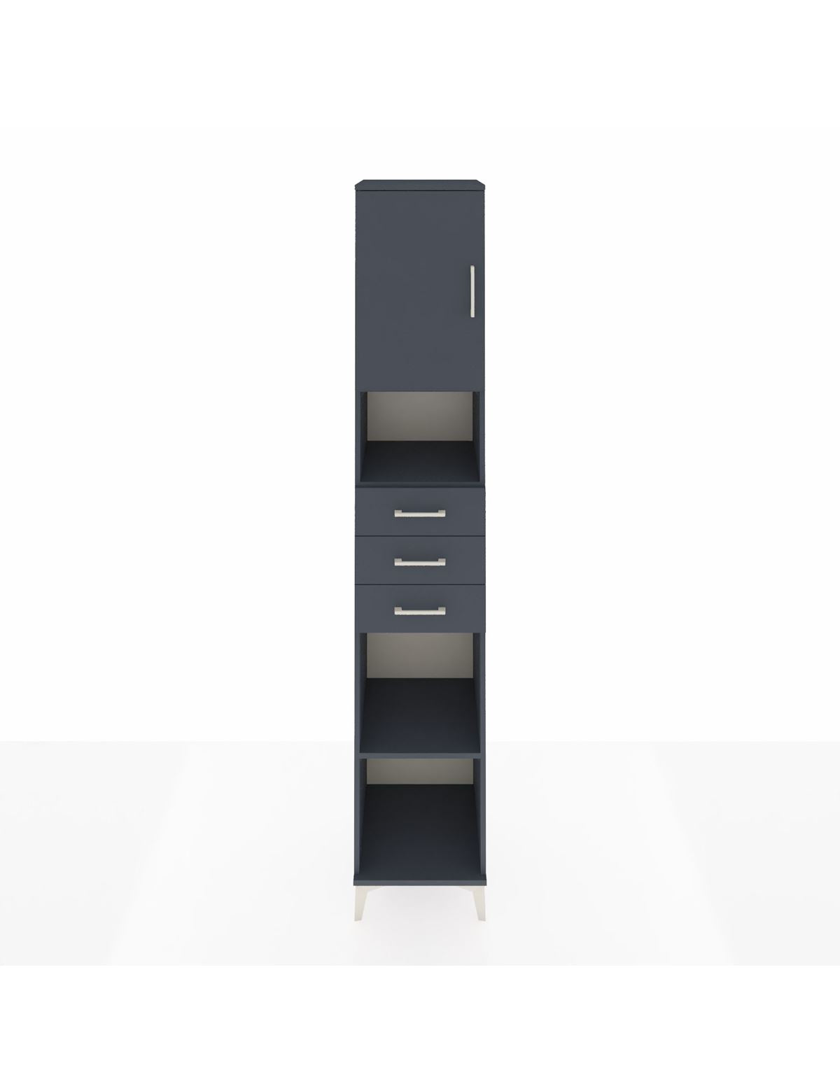 Hyperion Dolap 4 Raflı 3 Çekmeceli Tek Kapaklı 44x44x243 Antrasit-Antrasit