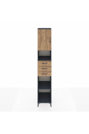 Hyperion Dolap 4 Raflı 3 Çekmeceli Tek Kapaklı 44x44x243 Antrasit-Çam