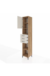 Hyperion Dolap 4 Raflı 3 Çekmeceli Tek Kapaklı 44x44x243 Çam-Aytaşı