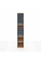 Hyperion Dolap 4 Raflı 3 Çekmeceli Tek Kapaklı 44x44x243 Çam-Antrasit