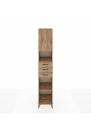 Hyperion Dolap 4 Raflı 3 Çekmeceli Tek Kapaklı 44x44x243 Çam-Çam