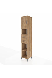 Hyperion Dolap 4 Raflı 3 Çekmeceli Tek Kapaklı 44x44x243 Çam-Çam