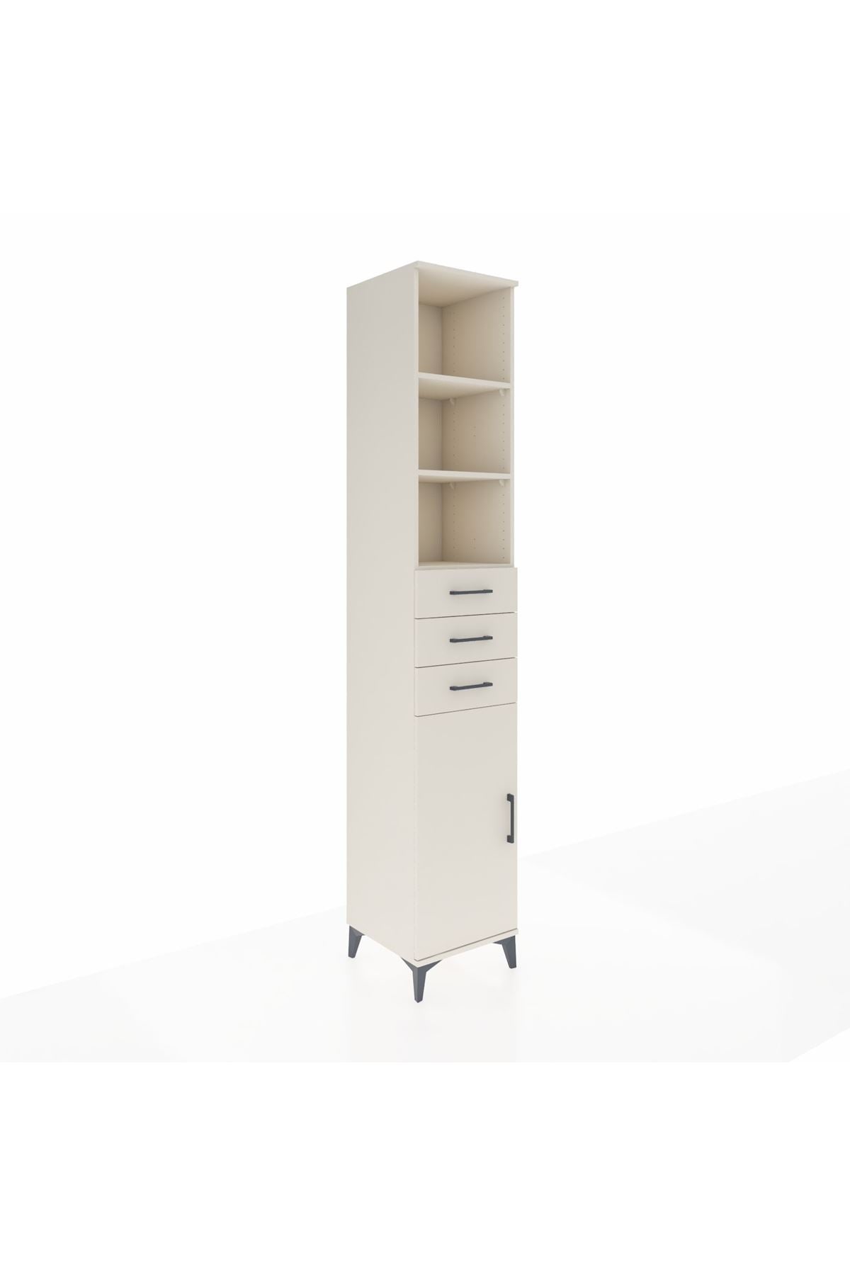 Hyperion Dolap 4 Raflı 3 Çekmeceli Tek Kapaklı 44x44x243 Aytaşı-Aytaşı