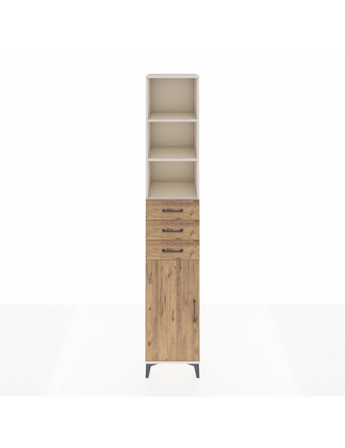 Hyperion Dolap 4 Raflı 3 Çekmeceli Tek Kapaklı 44x44x243 Aytaşı-Çam