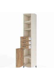 Hyperion Dolap 4 Raflı 3 Çekmeceli Tek Kapaklı 44x44x243 Aytaşı-Çam