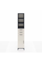 Hyperion Dolap 4 Raflı 3 Çekmeceli Tek Kapaklı 44x44x243 Antrasit-Aytaşı