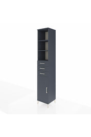 Hyperion Dolap 4 Raflı 3 Çekmeceli Tek Kapaklı 44x44x243 Antrasit-Antrasit