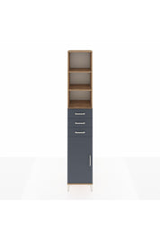 Hyperion Dolap 4 Raflı 3 Çekmeceli Tek Kapaklı 44x44x243 Çam-Antrasit