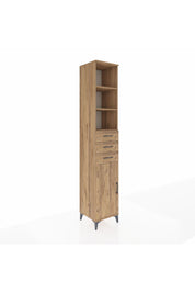 Hyperion Dolap 4 Raflı 3 Çekmeceli Tek Kapaklı 44x44x243 Çam-Çam