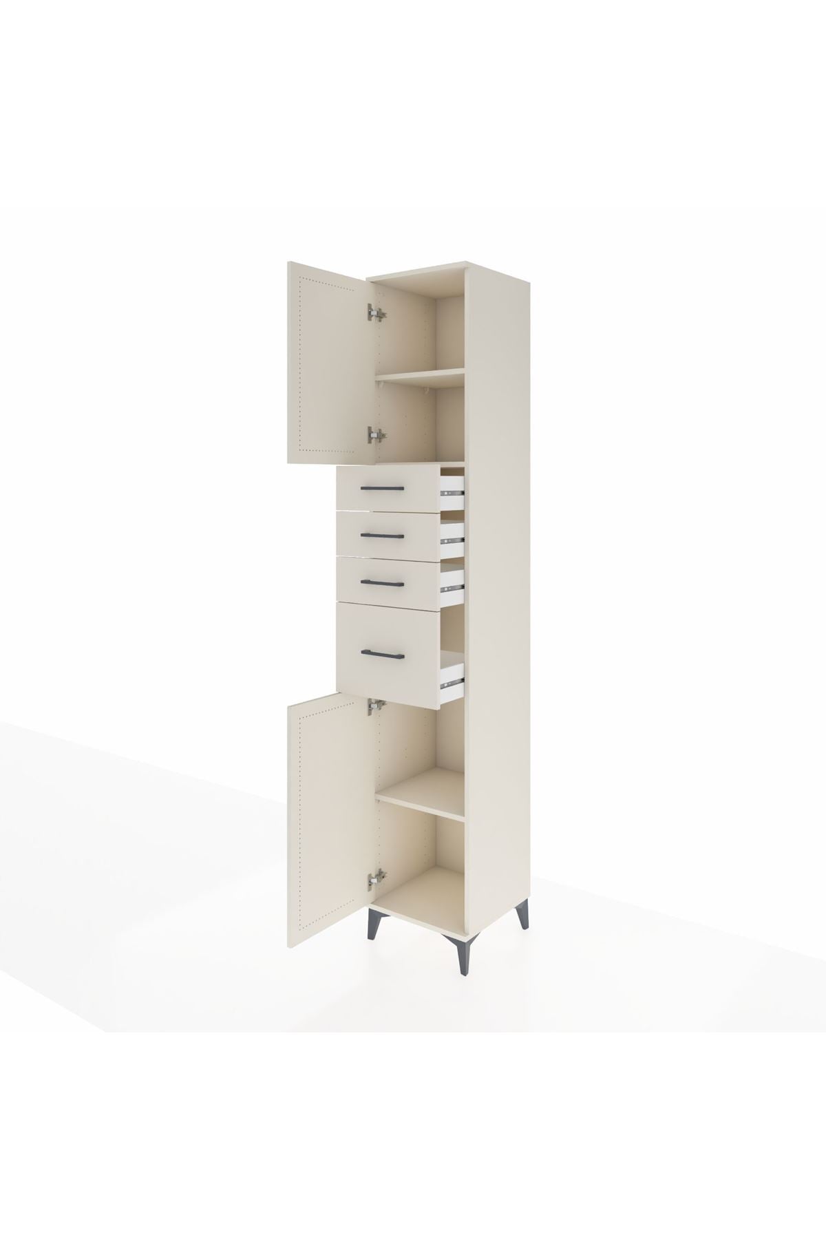 Hyperion Dolap 3 Raflı 4 Çekmeceli 2 Kapaklı 44x44x243 Aytaşı-Aytaşı