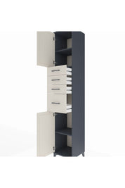 Hyperion Dolap 3 Raflı 4 Çekmeceli 2 Kapaklı 44x44x243 Antrasit-Aytaşı