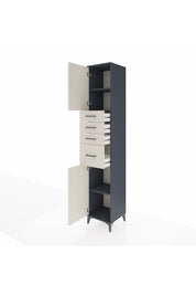 Hyperion Dolap 3 Raflı 4 Çekmeceli 2 Kapaklı 44x44x243 Antrasit-Aytaşı