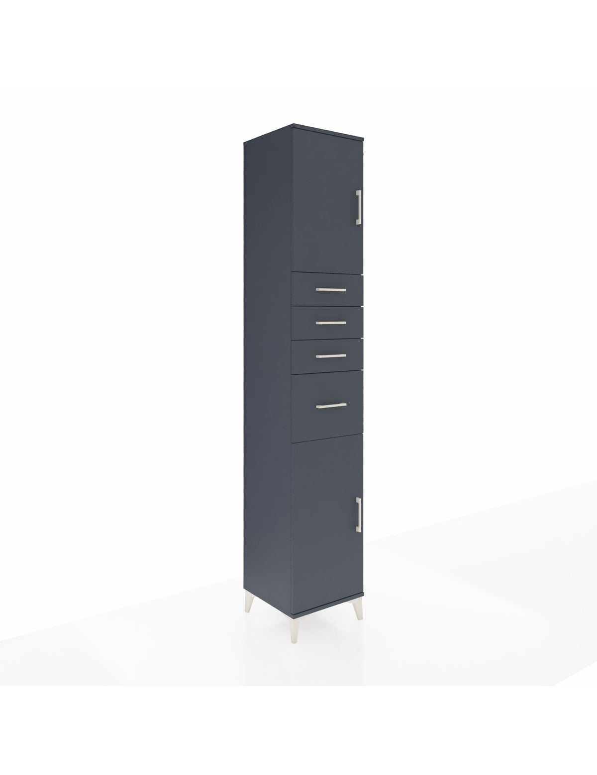 Hyperion Dolap 3 Raflı 4 Çekmeceli 2 Kapaklı 44x44x243 Antrasit-Antrasit