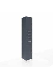 Hyperion Dolap 3 Raflı 4 Çekmeceli 2 Kapaklı 44x44x243 Antrasit-Antrasit