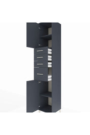 Hyperion Dolap 3 Raflı 4 Çekmeceli 2 Kapaklı 44x44x243 Antrasit-Antrasit